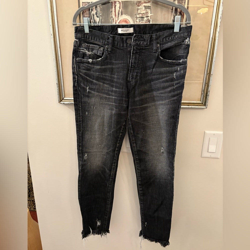 Moussy Black Straight Leg Jeans for Women